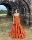 Diynav Orange Long Prom Dress,Extravagant Evening Dresses HZ1017