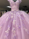 Diynav 3D Floral Dress Off The Shoulder Ball Gown Sweet 16 Dress Princess Dress HZ1017