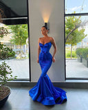 Diynav Blue Long Prom Dresses,Mermaid Spaghetti Straps Evening Dresses HZ1017