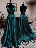 Diynav Straps Satin Long Party Dresses, Women's Evening Dress, Elegant Dresses For Women HZ1017