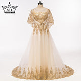 Diynav Sleeveless Shawl Yarn A-Line Evening Dresses HZ1017