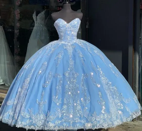 Diynav Sweetheart Quinceanera Dresses Ball Gown Lace-Up Sweet 15 16 Dress HZ1017