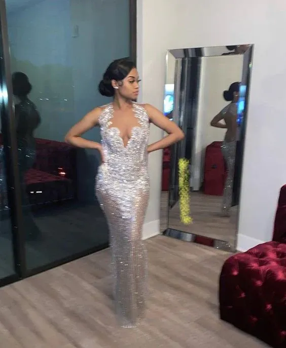 Diynav Prom Dress Mermaid Prom Dresses Long Formal Evening Dress Black Girl Prom Dresses HZ1017