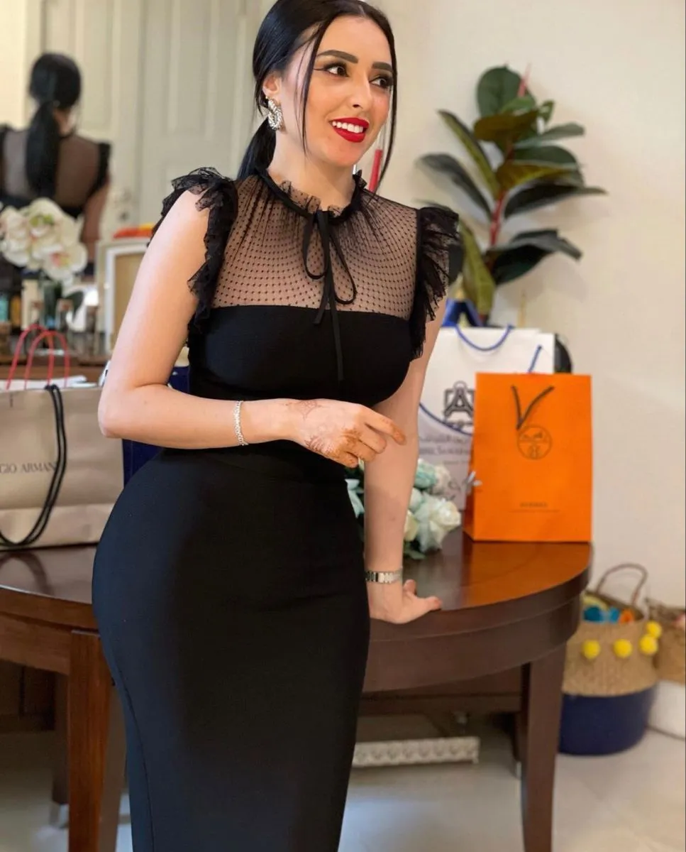 Diynav Mermaid High Neck Bodycon Dress Short Evening Dress HZ1017