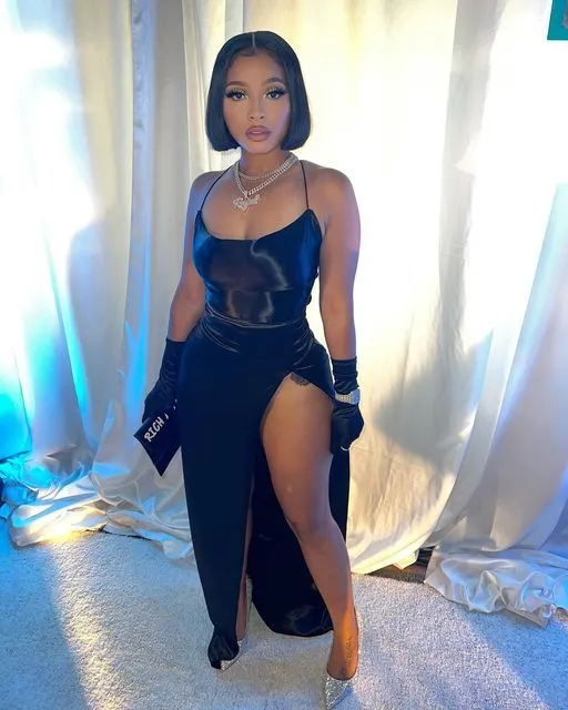 Diynav Black Evening Dress with High Slit HZ1017