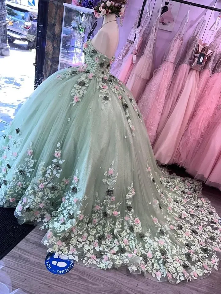Diynav Floral Off Shoulder Ball Gown,Sweet 16 Dress,Quinceanera Dress HZ1017