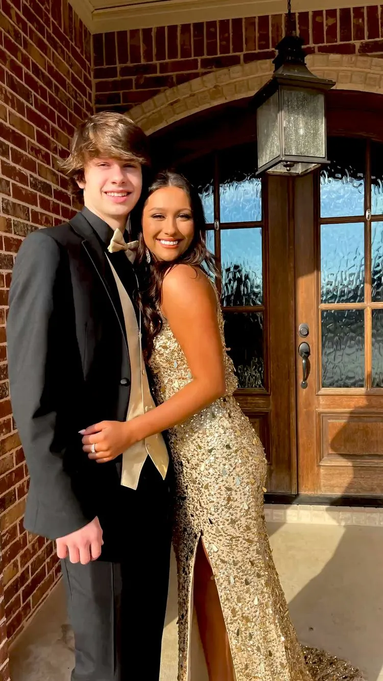 Diynav Gold Prom Dress,Luxurious Gold Evening Dress HZ1017