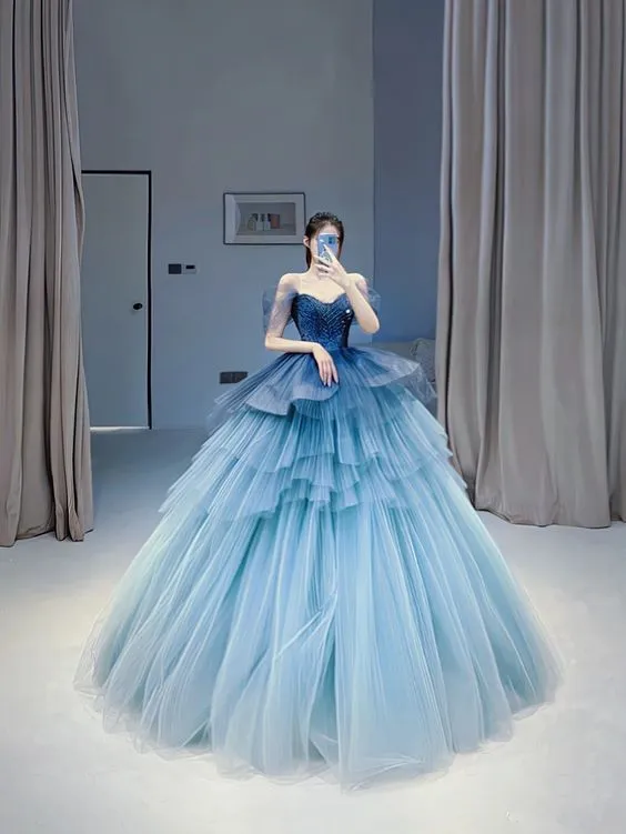 Diynav A-line Gradite Tulle Puffy Ball Gown HZ1017