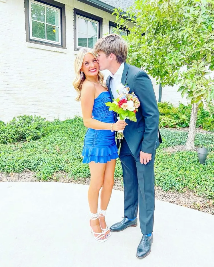 Diynav Strapless Royal Blue Homecoming Dress,Cocktail Dress HZ1017