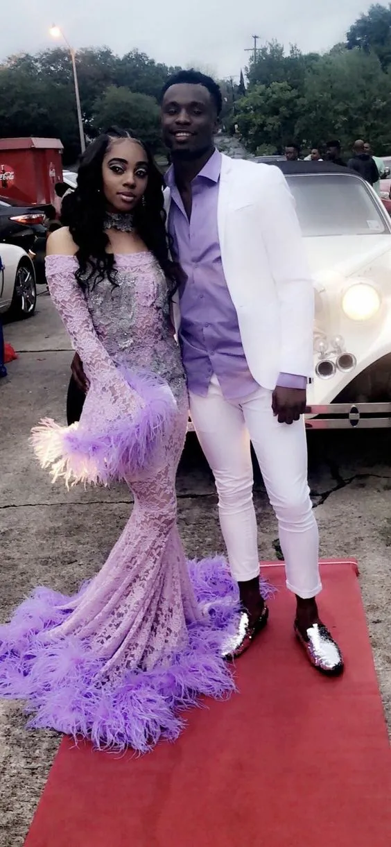 Diynav Lace Mermaid Evening Dress For Black Girls HZ1017