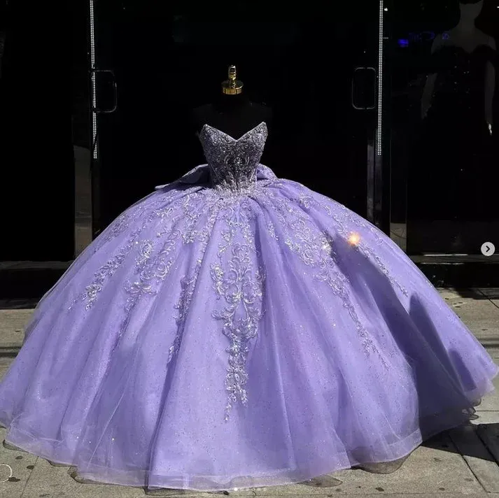Diynav Lavender Tulle Princess Quinceanera Dress Sweet 16 Birthday Party Ball Gown HZ1017