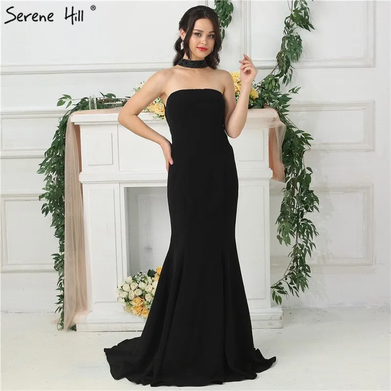 Diynav Sale no return no refund Sale 2025 Black Sexy Prom Dresses Halter Simple Jersey Formal Evening Gowns Long HZ1017