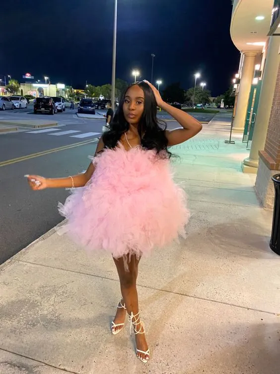 Diynav Tulle Birthday Outfit Short Homecoming Dress HZ1017