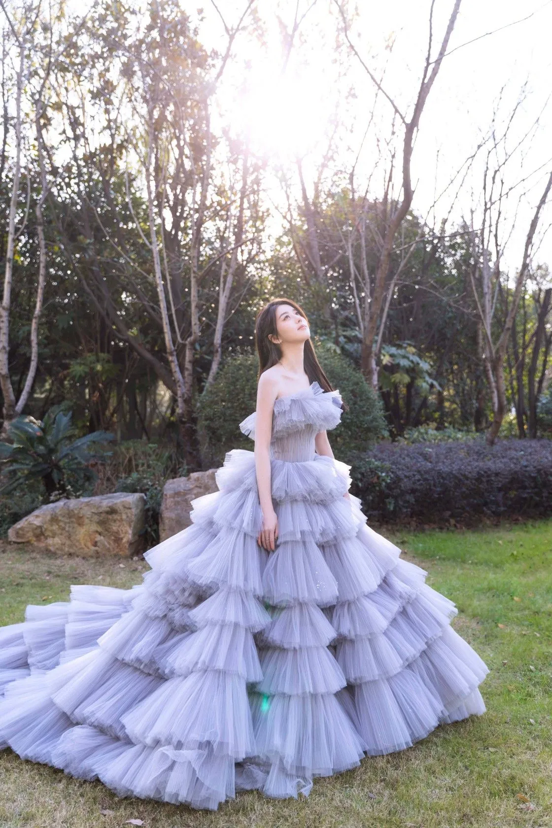 Diynav A-line Tulle Layered Ball Gown Sweet 16 Dress HZ1017