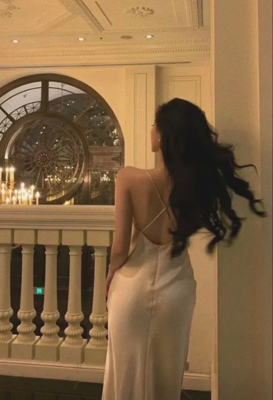 Diynav Satin Cross Back Long Evening Dress Sexy Evening Gown HZ1017