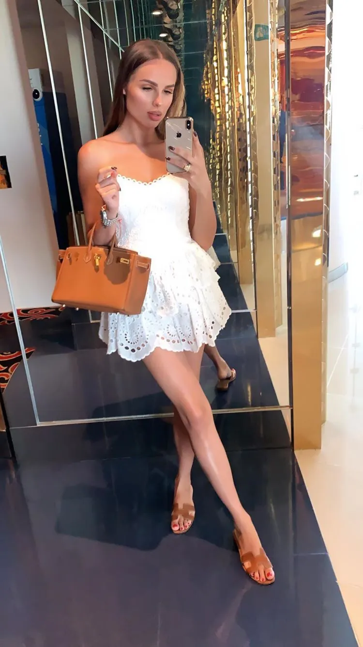 Diynav White A-line Homecoming Dress,White Cocktail Dress HZ1017