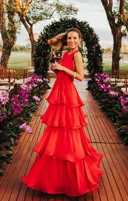 Diynav Prom Dresses Red Long Evening Gowns Formal Dress HZ1017