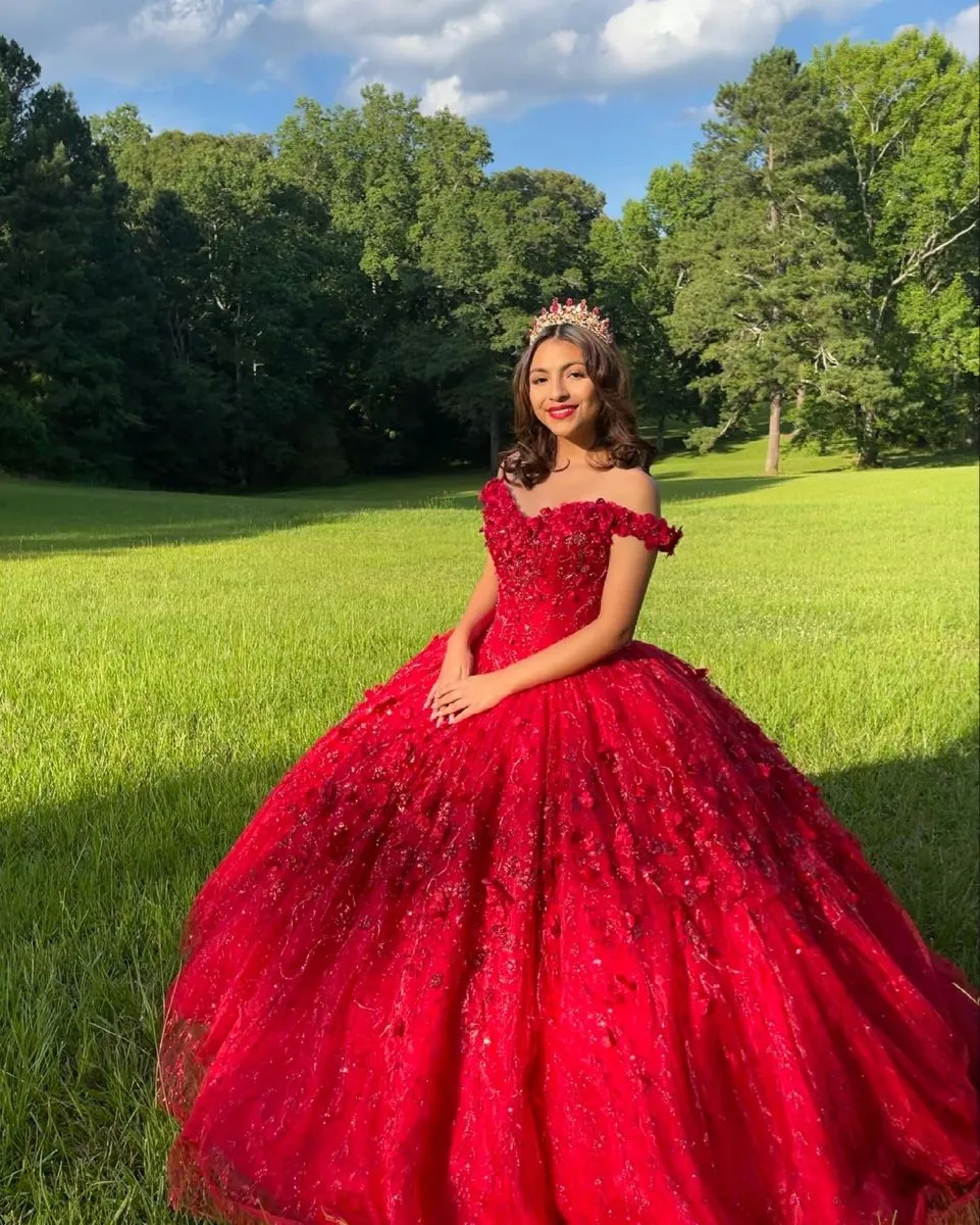 Diynav Red Quinceanera Dress,Red Ball Gown,Red Sweet 16 Dress HZ1017