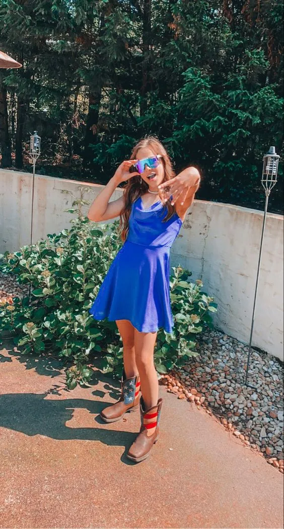 Diynav Blue Short Homecoming Dress Cute Hoco Dress HZ1017 - Image 2