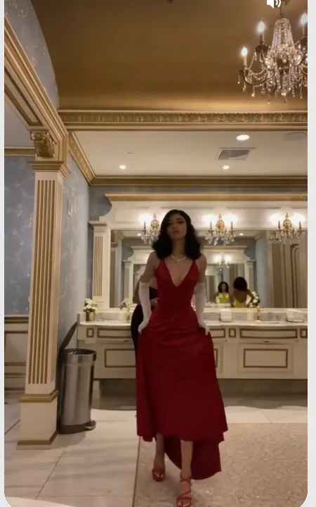 Diynav Mermaid V Neck Long Prom Dress,Classic Burgundy Evening Dress HZ1017 - Image 2