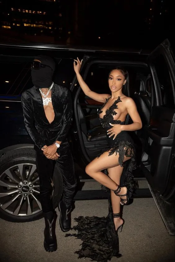 Diynav Black Sleeveless Party Dress Black Homecoming Dress HZ1017