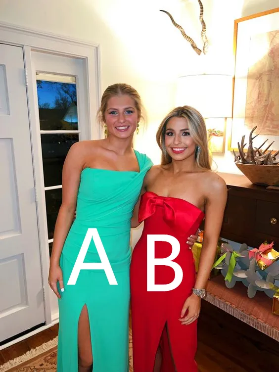 Diynav Long Evening Dress with Split,Red Strapless Evening Gown HZ1017