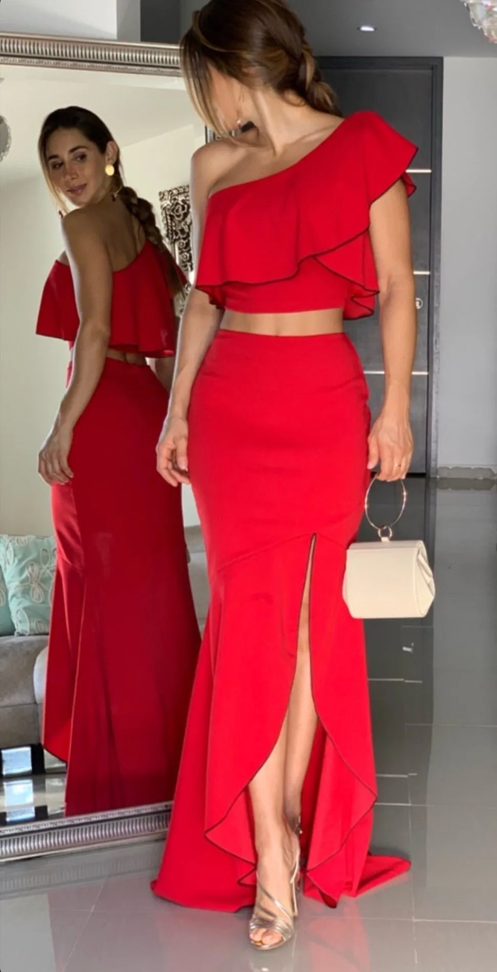 Diynav Two Piece Mermaid Evening Dress With Split HZ1017