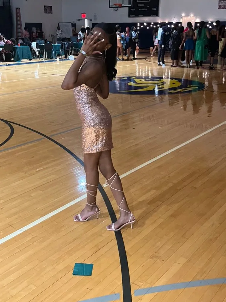 Diynav Sequins Homecoming Dress,Short Party Dress HZ1017