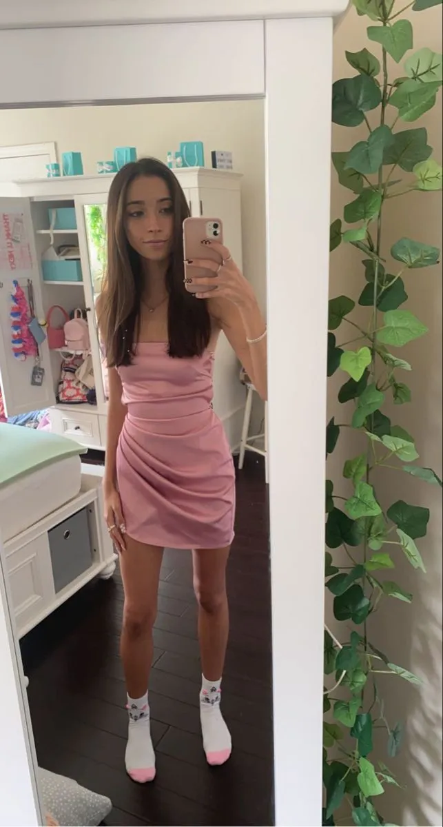 Diynav Pink Bodycon Dress,Pink Homecoming Dress HZ1017