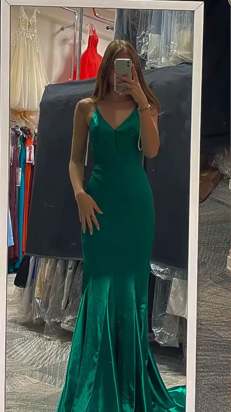 Diynav Mermaid Long Prom Dress Elegant Evening Dress Green Formal Gown HZ1017
