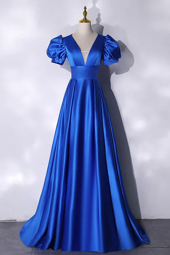 Diynav satin long prom dress simple evening dress HZ1017