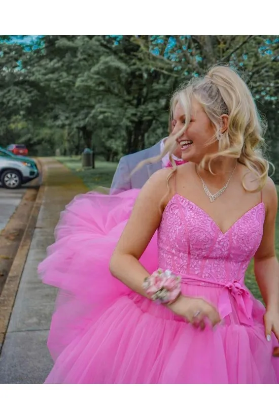 Diynav Low Tulle and Lace Prom Dress Formal Evening Gowns HZ1017