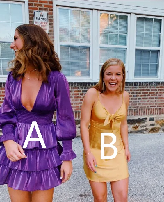 Diynav A-line V Neck Homecoming Dress,Purple Party Dress HZ1017