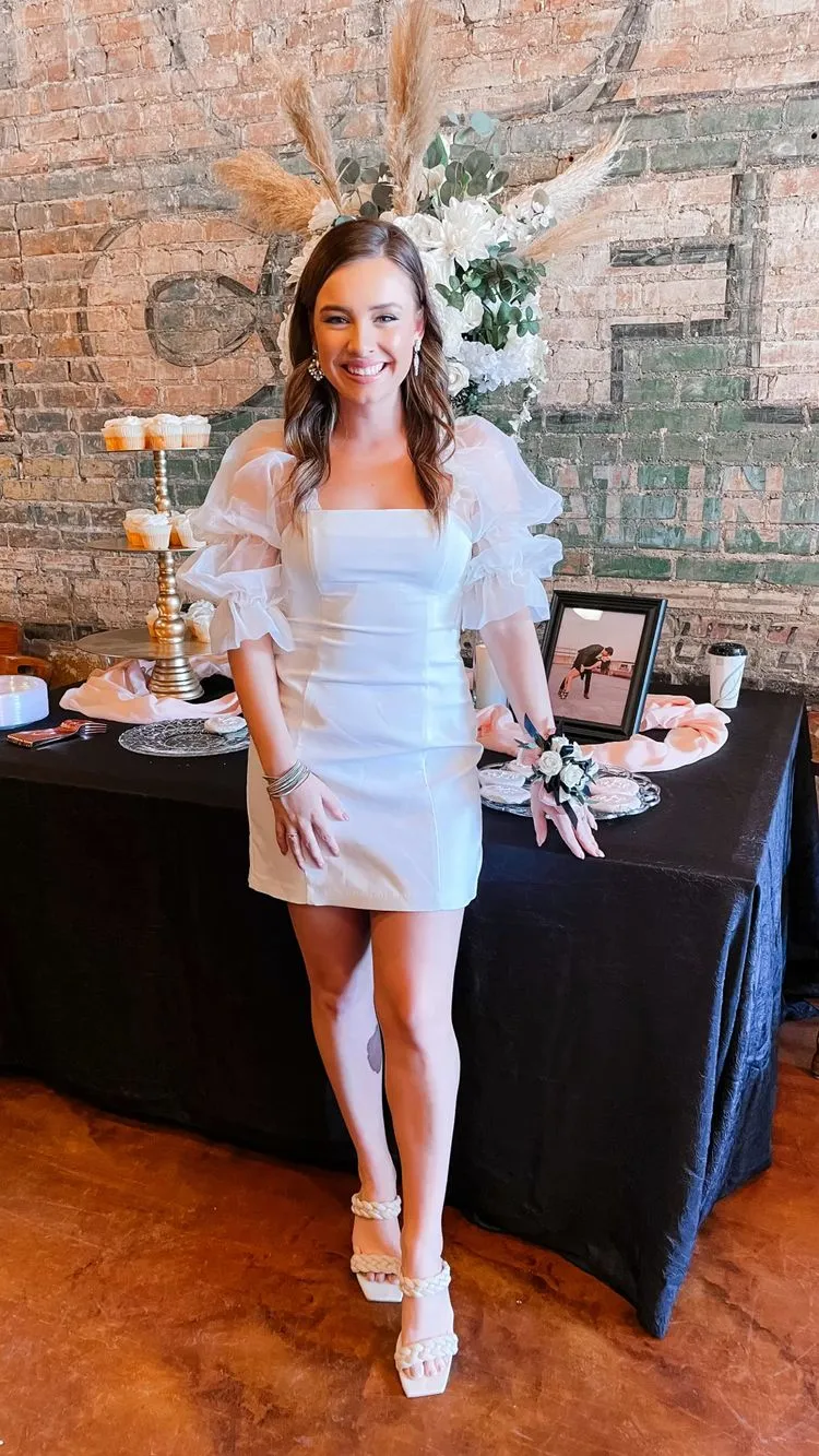 Diynav Homecoming Dress,White Party Dress HZ1017