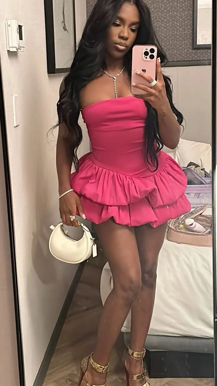 Diynav Strapless Sexy Ruffles Short Party Dress Homecoming Dress HZ1017