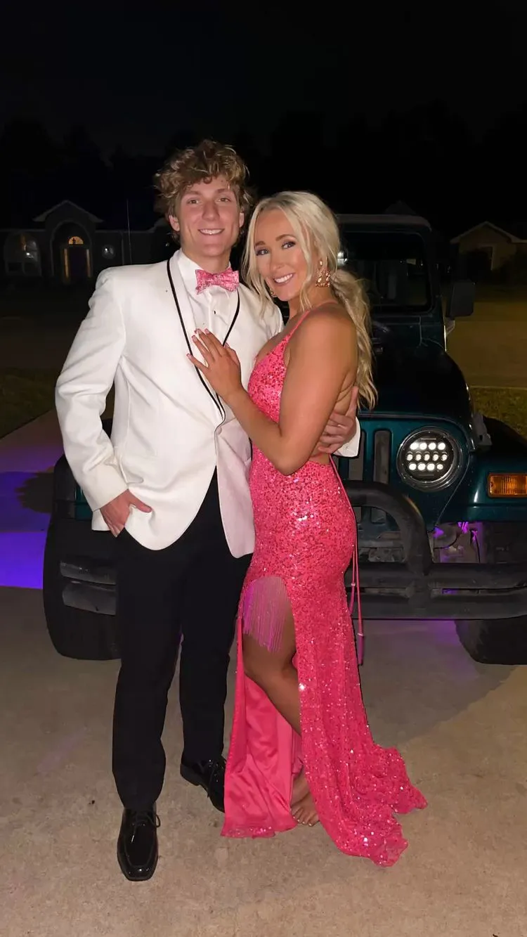 Diynav Straps Long Prom Dress With Lace-up Back Sequins Evening Dress HZ1017 - Image 2