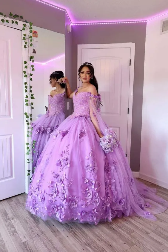 Diynav Tulle Quinceanera Dresses Ball Gown Sweet 15 Dress HZ1017