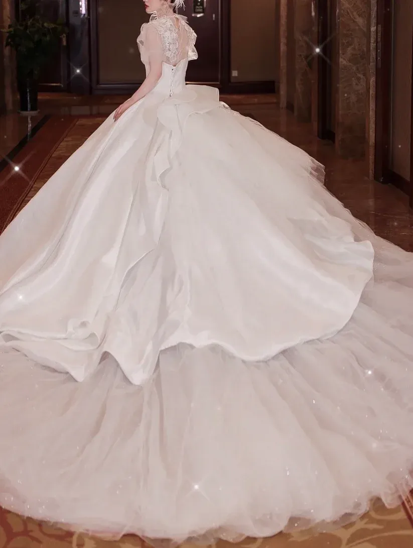 Diynav A-line Long Sleeves Wedding Dress,Bridal Gown HZ1017 - Image 7