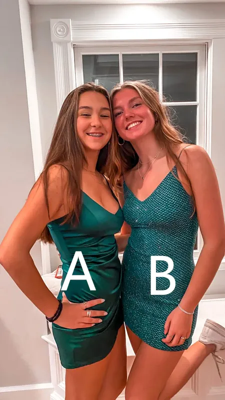 Diynav Spaghetti Straps Short Homecoming Dress,Green Graduation Dress For Teens HZ1017