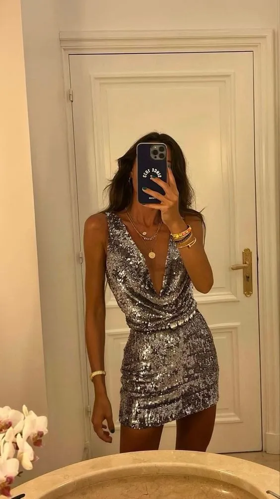 Diynav Sequins Homecoming Dress,Party Dress,Cocktail Dress HZ1017