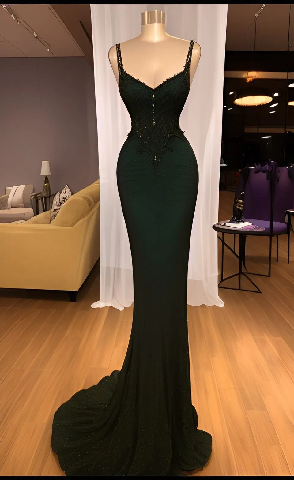 Diynav Green Mermaid Evening Dress,Pageant Dress HZ1017