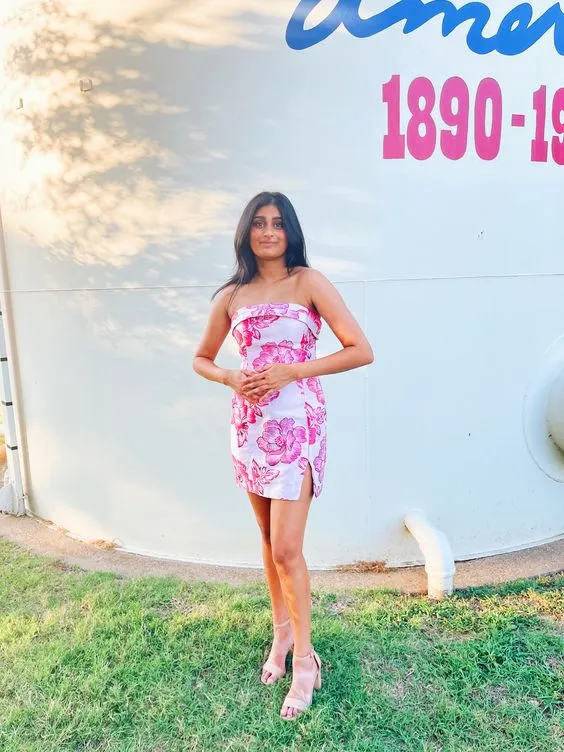 Diynav Strapless Print Floral Homecoming Dress HZ1017