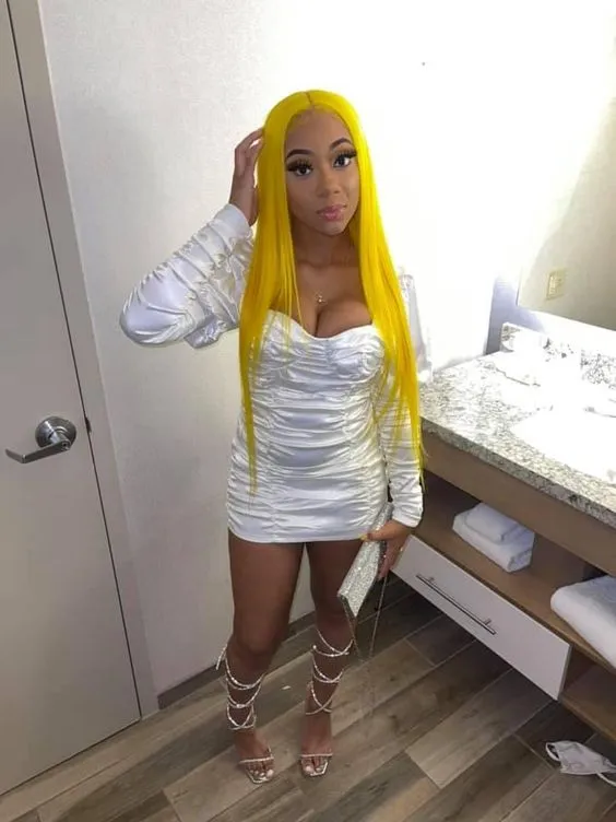 Diynav Pleated Short Homecoming Dress Pure Color Party Dress With Long Sleeves HZ1017 - Image 2