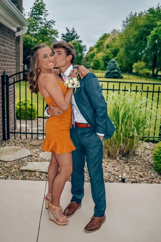 Diynav Straps Homecoming Dress with Ruffle Hem,Party Dress HZ1017