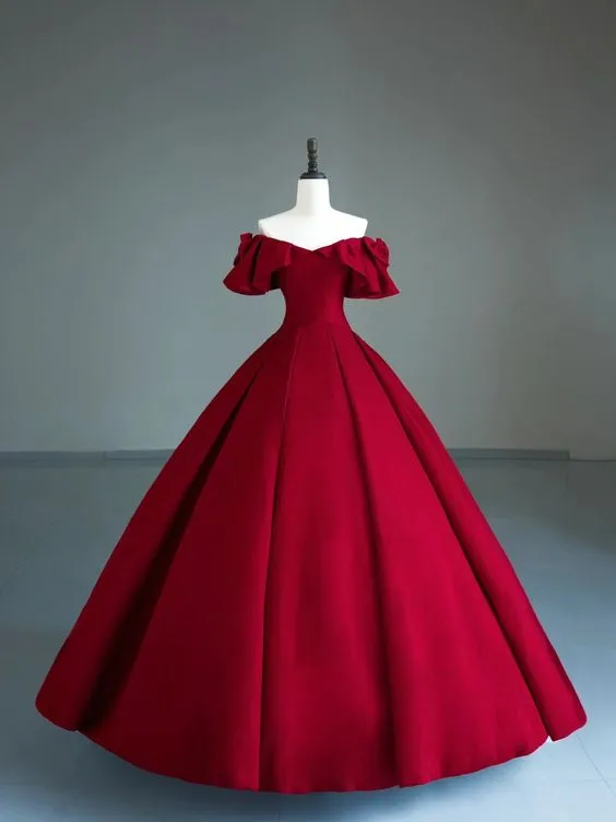 Diynav Red Off The Shoulder Ball Gown,Sweet 15 Dress HZ1017