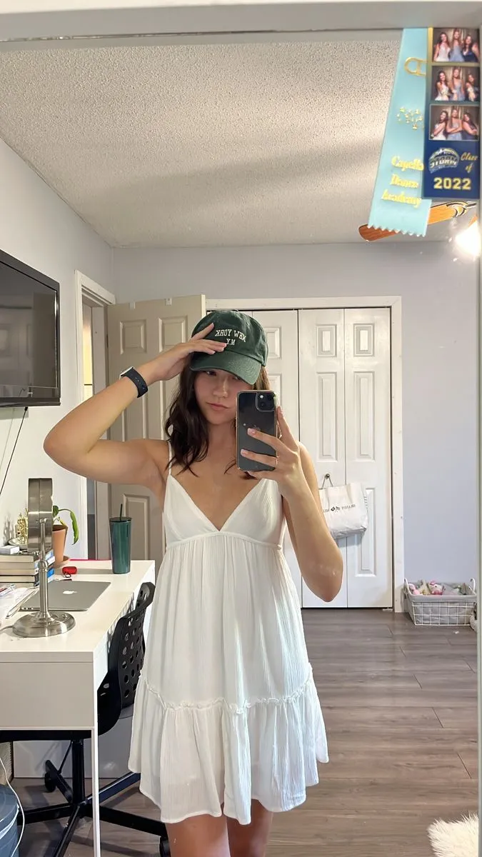 Diynav V Neck white Homecoming Dress,Short Beach Dress HZ1017