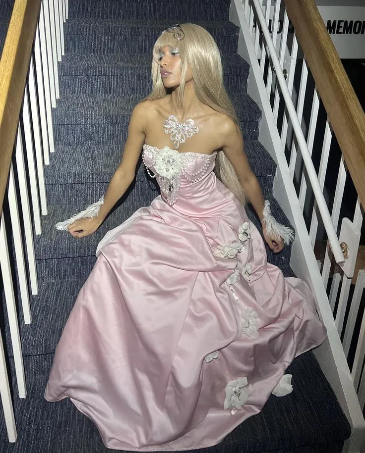 Diynav Pink Strapless Long Satin Prom Dresss Formal Evening Dress Ball Gown HZ1017