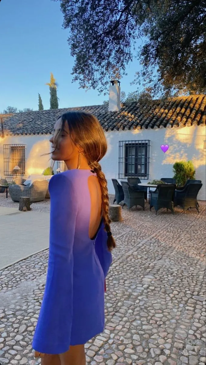 Diynav Sleeve Open Back Mini Dress,Short Homecoming Dress HZ1017