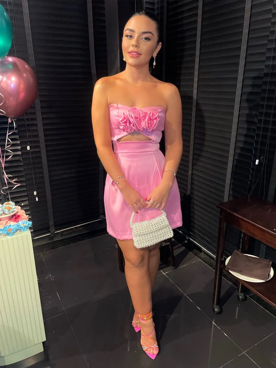 Diynav Pink Homecoming Dress .Chic Pink Party Dress HZ1017