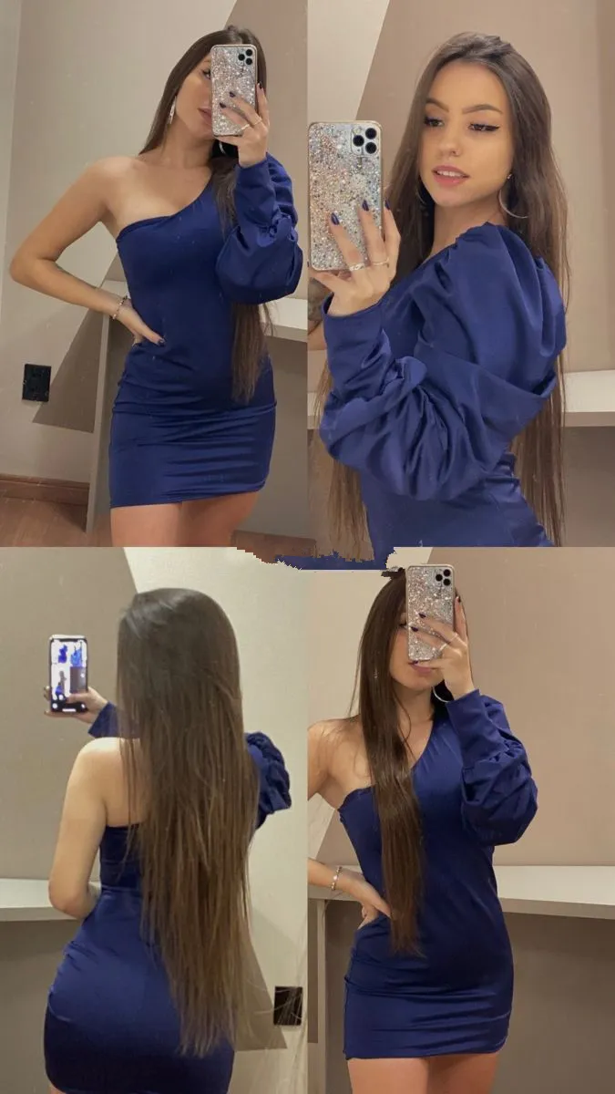Diynav Sleeve Irregular Neckline Bodycon Dress Sexy Homecoming Dress HZ1017